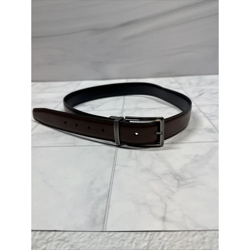 Perry Ellis Reversible Black Brown Belt Leather 1.25